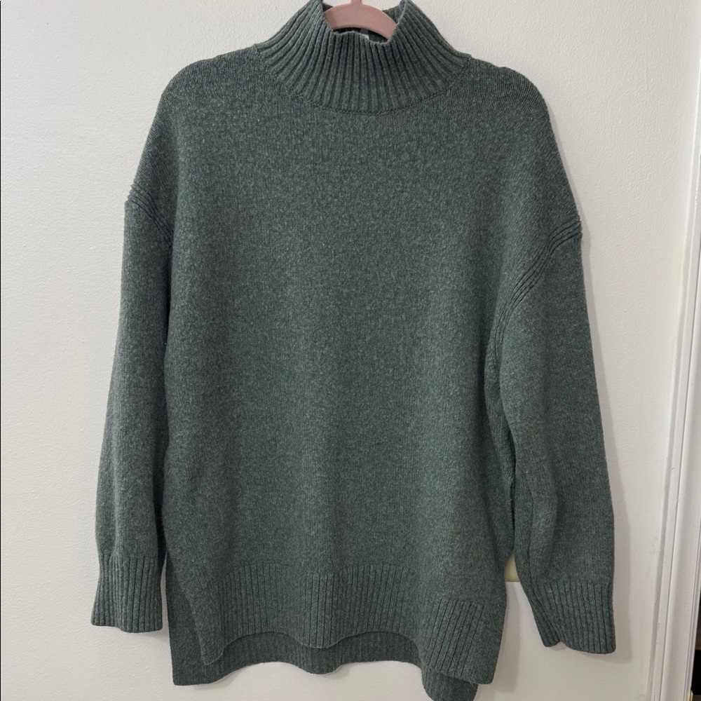 H&M Dark Green Cowl Neck Oversized Sweater